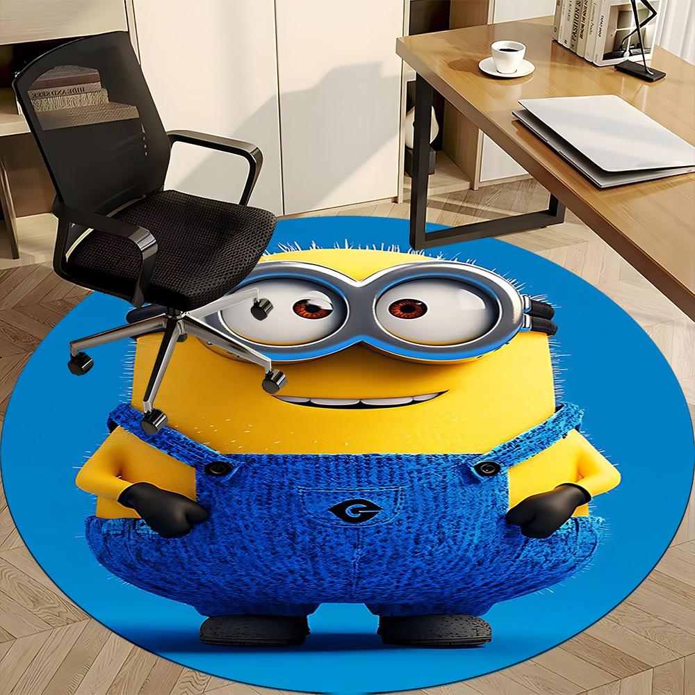 1pcGru Minion Office Round Area Rug, Indoor Mat Suitable For Office,Bedroom Living Room Home Decor, Room Deco a0928139