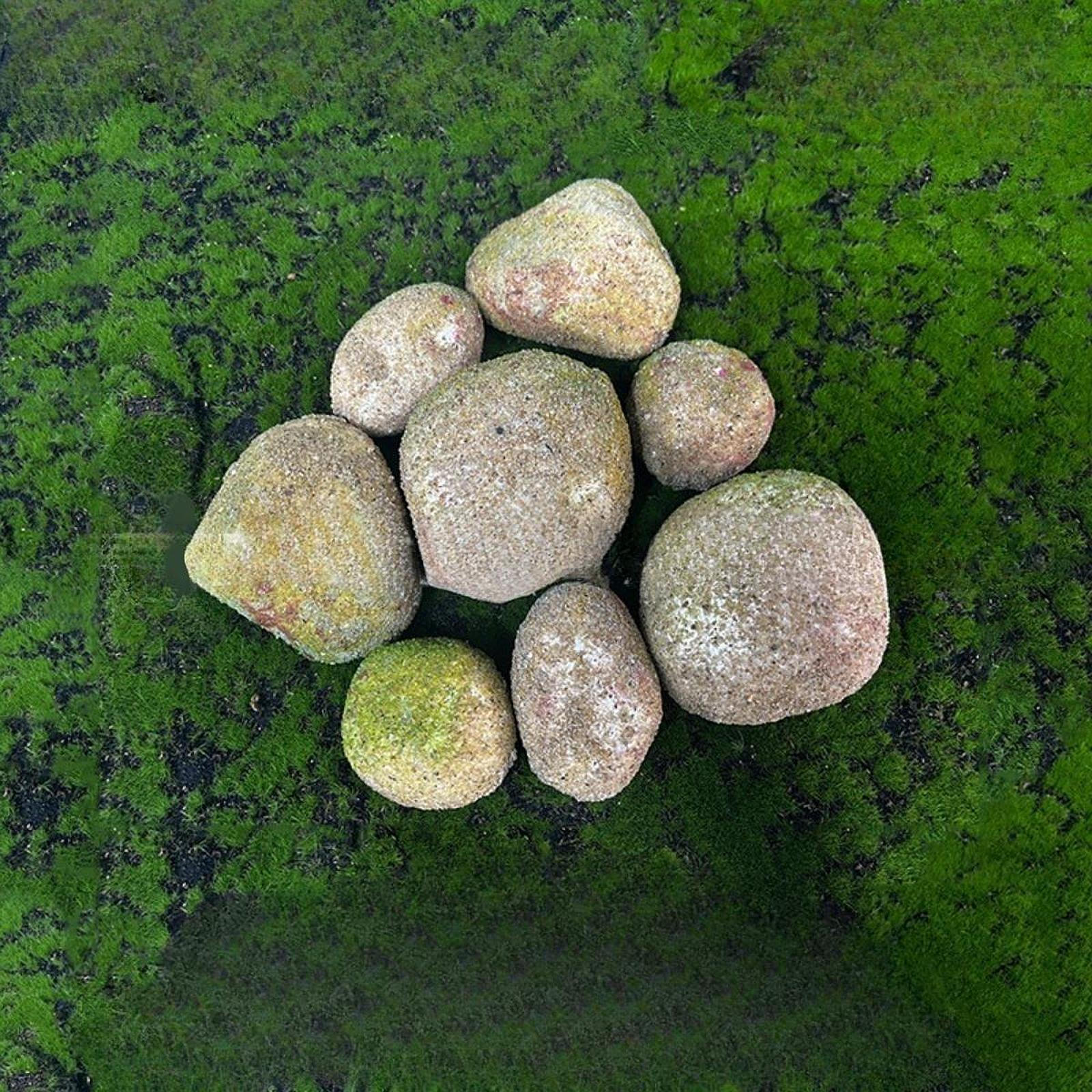 

8 Pcs Miniature Artificial Rocks Lightweight Realistic for Landscaping, Parks, Brownness