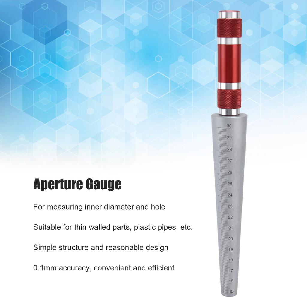 Aperture Gauge Conical Feeler Ruler Stainless Steel Inner Diameter Measuring Tool 15‑30mm Aperture Feeler Gauge Aperture Gauge