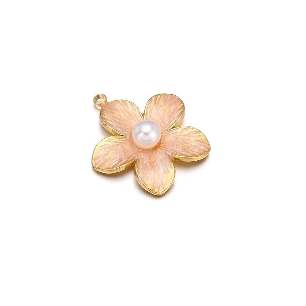 5pcs Stainless Steel 18K Gold Color Enamel Colorful Flower Charms Pendants for DIY Jewelry Necklace Making Bracelets Accessories
