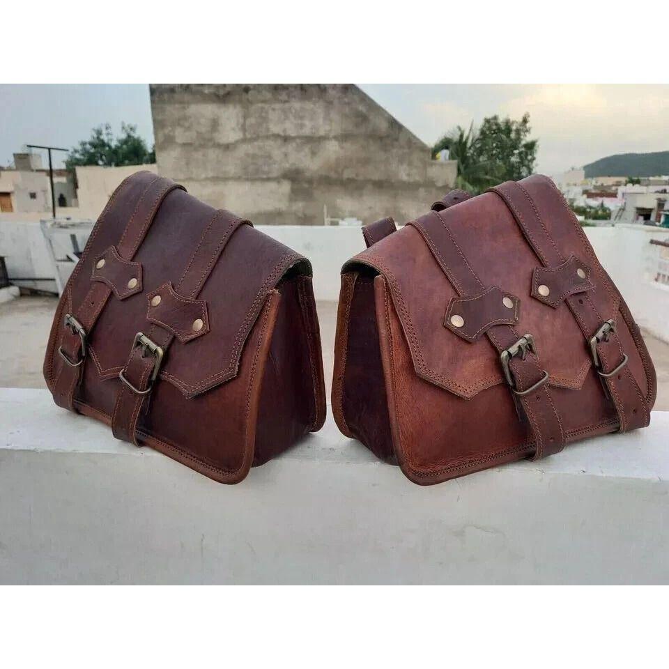 Ziegenleder Motorrad Satteltaschen Satteltasche Gepäcktasche für Sportster Neu