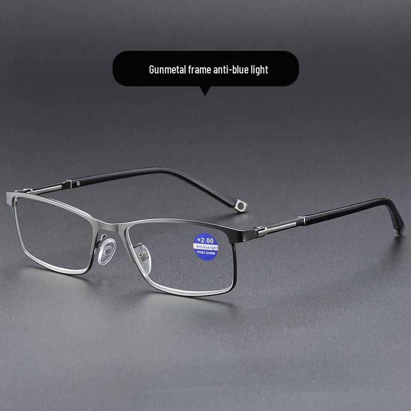 New Style Unisex 25° Reading Glasses with Anti-Blue Light Metal Frame and Plano Lenses