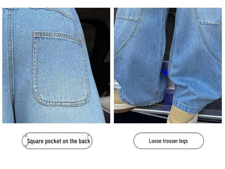 2026 Girls' Straight Leg Solid Color Jeans for Kids