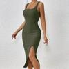 Waist-Hugging Bodycon Sleeveless Tank Top Dress - European & American Style Spring/Summer Long Dress