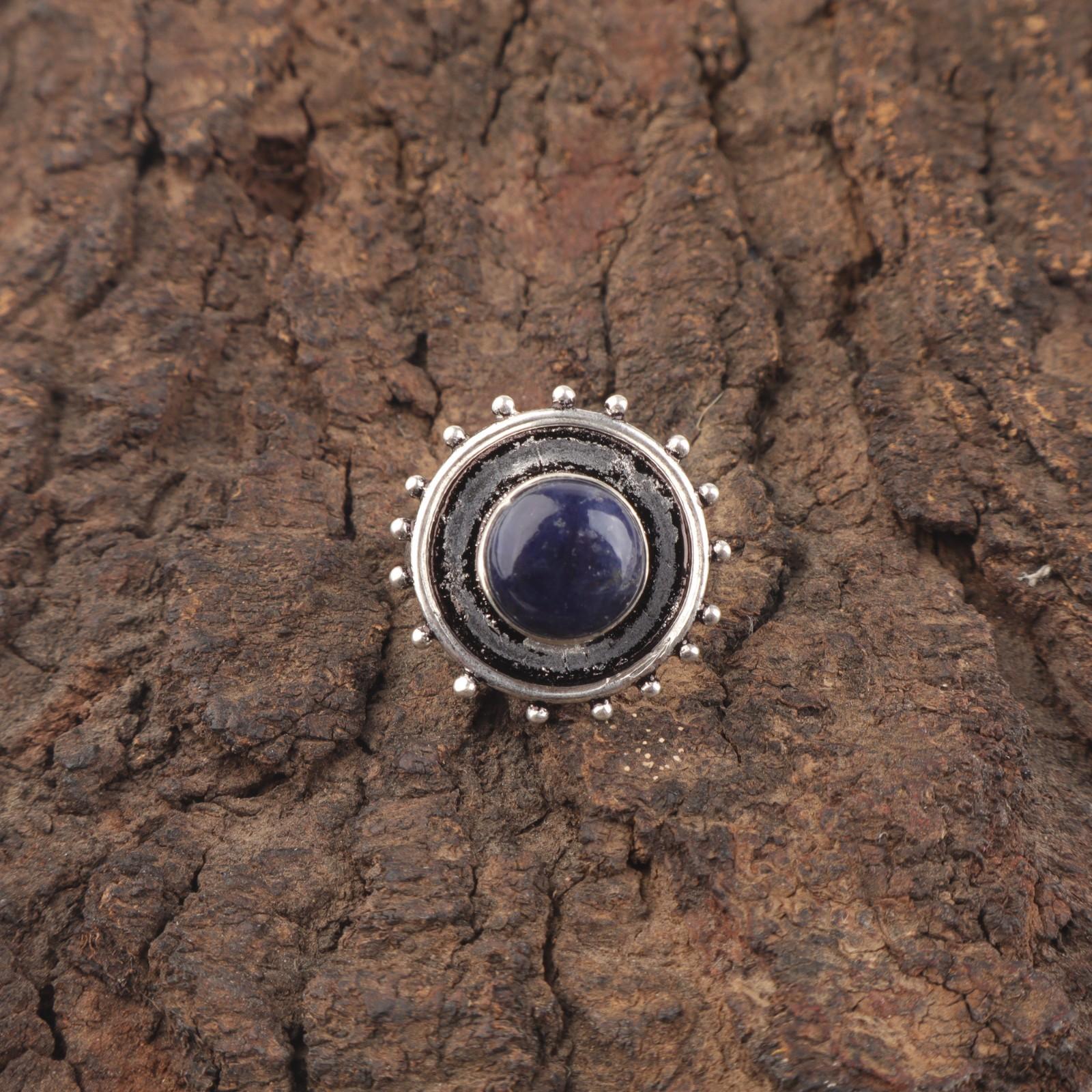 

Natural Sodalite Sterling Silver Statement Third Eye Chakra Wedding Ring Jewelry RR-49-21 15