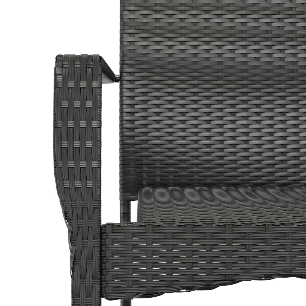 Vidaxl 5-Cz. Garden Furniture Set With Cushions, Black, Poly Rattan