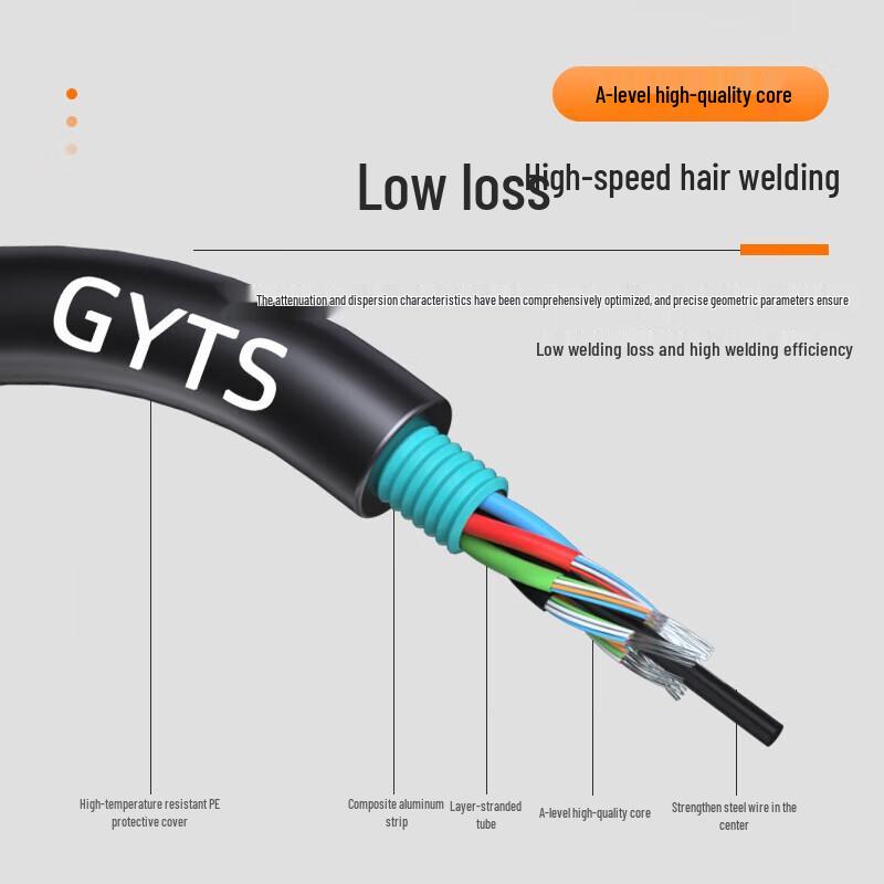 AIENKIS GYTS Armored 8-Core Single-Mode Outdoor Fiber Optic Cable