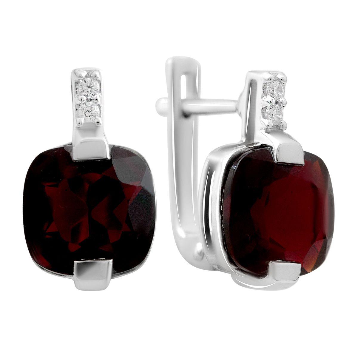 

Silver earrings with artificial garnet nano 4.628ct, cubic zirconia (60002411) темні цукерки apple червоний колір