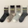 Wool Warm Retro Socks Women'S Medium Tube Socks Thickened And Velvet Ethnic Style Winter Stockings Women'S Pile
