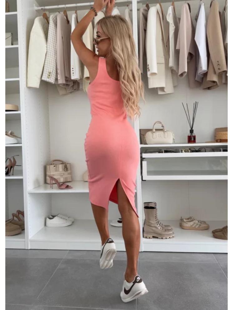 Summer Solid Color Two-Piece Set: Spaghetti Strap Dress with Cardigan