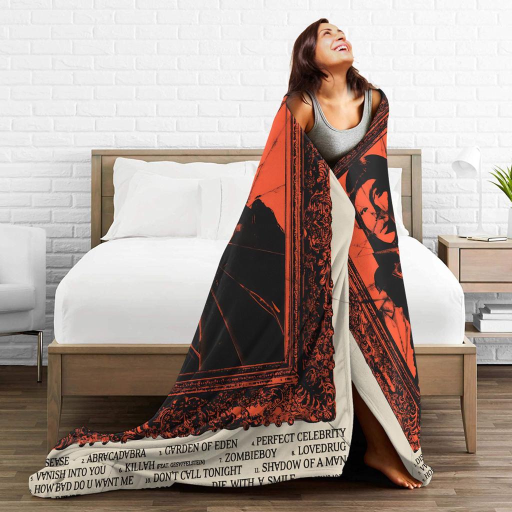 Lady Gaga Mayhem 2025 Album  Blankets  Camping Flannel Throw Blanket For Home Decor Warm Soft Custom DIY Quality Bedspread Gift