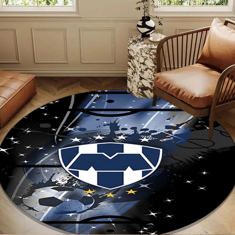 1PC rug Monter-rey Football Crest Art Round mat Home Decor, Chair rug For livingroom,Bedroom, doormat home decor Birthday Gift Christmas Gifts