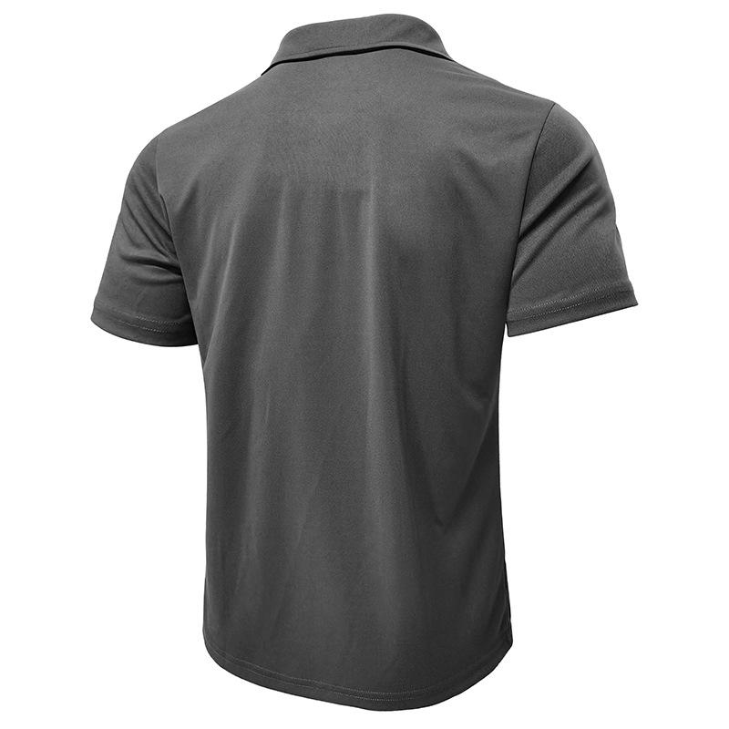Summer New Men's Casual Polo Shirt Fashion Turn-Down Collar Color Block Versatile T-Shirt