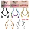 Unisex Fake Diaphragm Gifts Colorful Nose Ring Jewelry Stainless Steel Nose Ring Clip Homosexual Only 1pcs