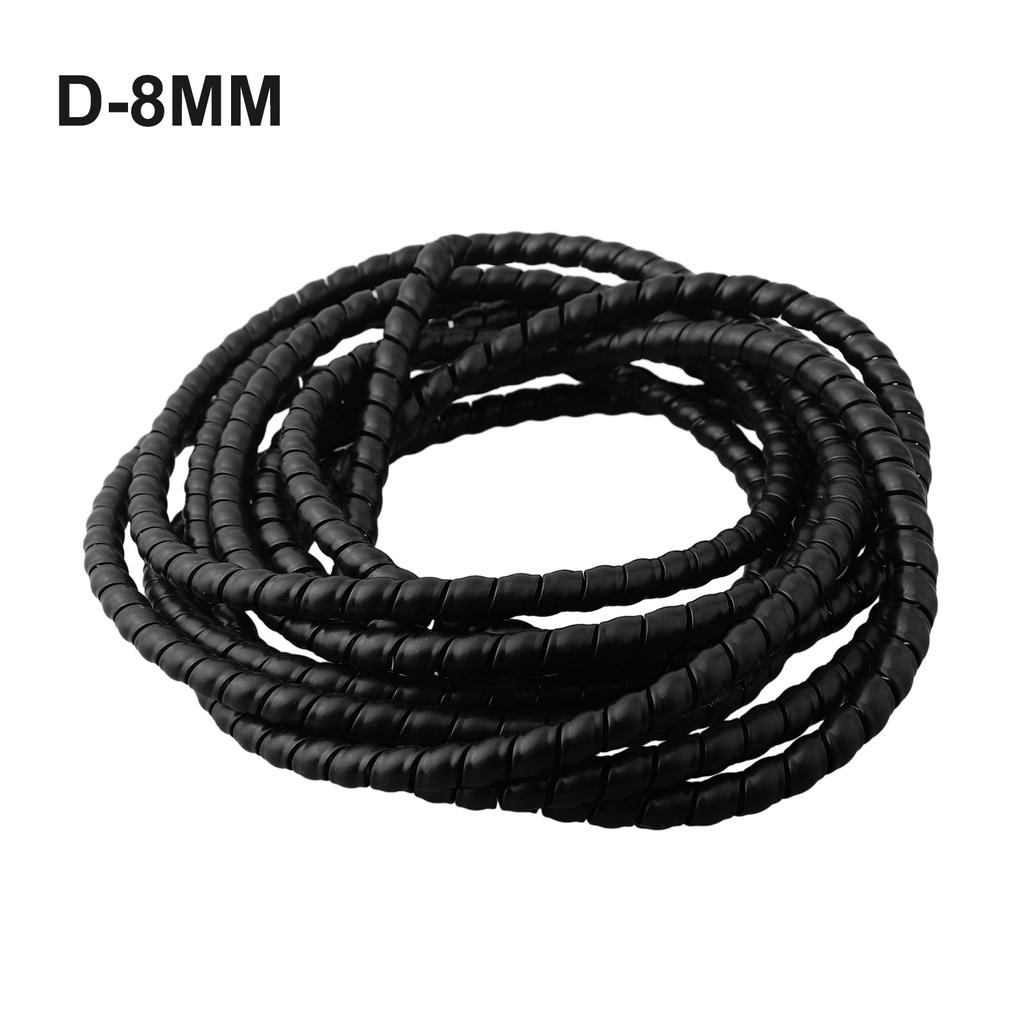 High Density Polyethylene Spiral Wrap for Pressure Washer Hose Black 5m
