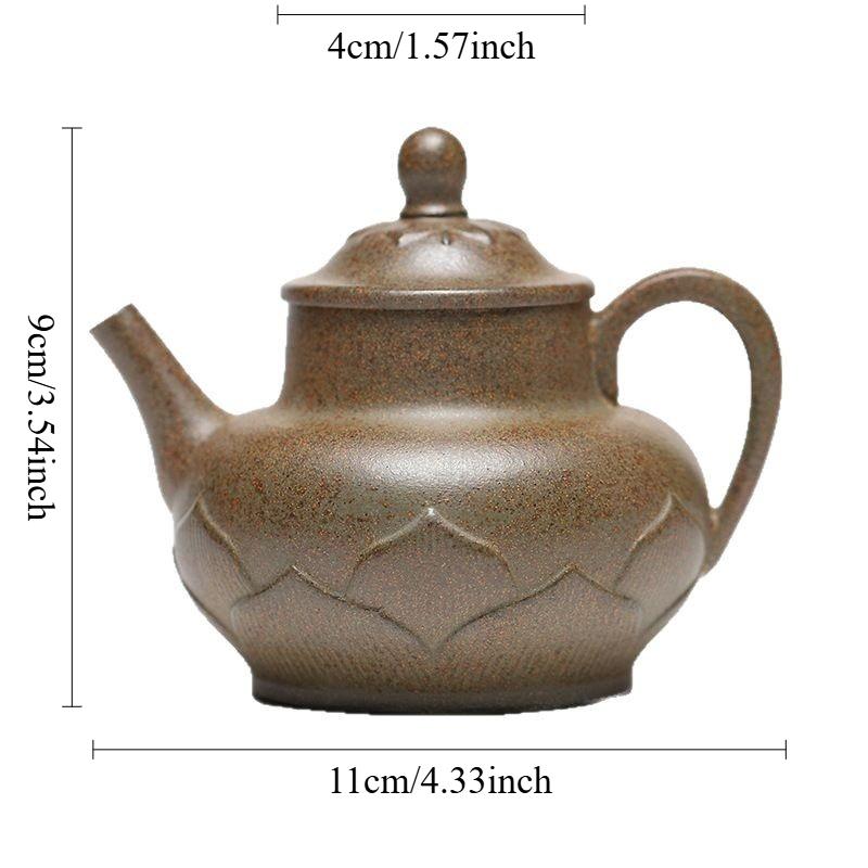 

180ml Lotus Purple Clay Pot Small Capacity Teapot Chinese Style Pu Erh Teapot Inward Push Ball Hole Family Kung Fu Tea Set