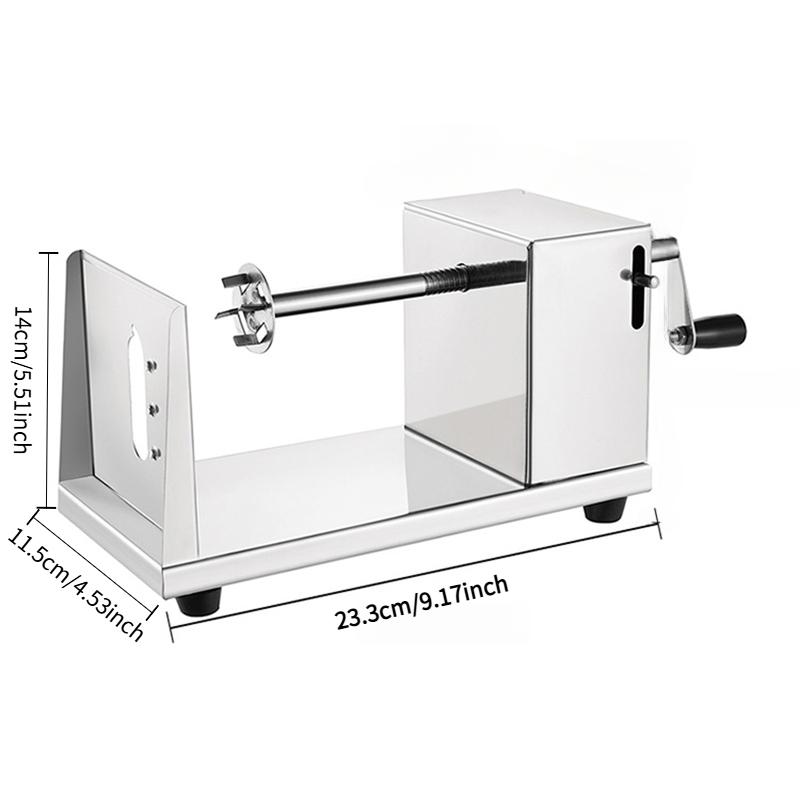 Potato Cutter Tornado Semi-automatic Stretching Spiral Thick Stainless Steel, Manual Slicer French Fry Machine Vegetable Cutter