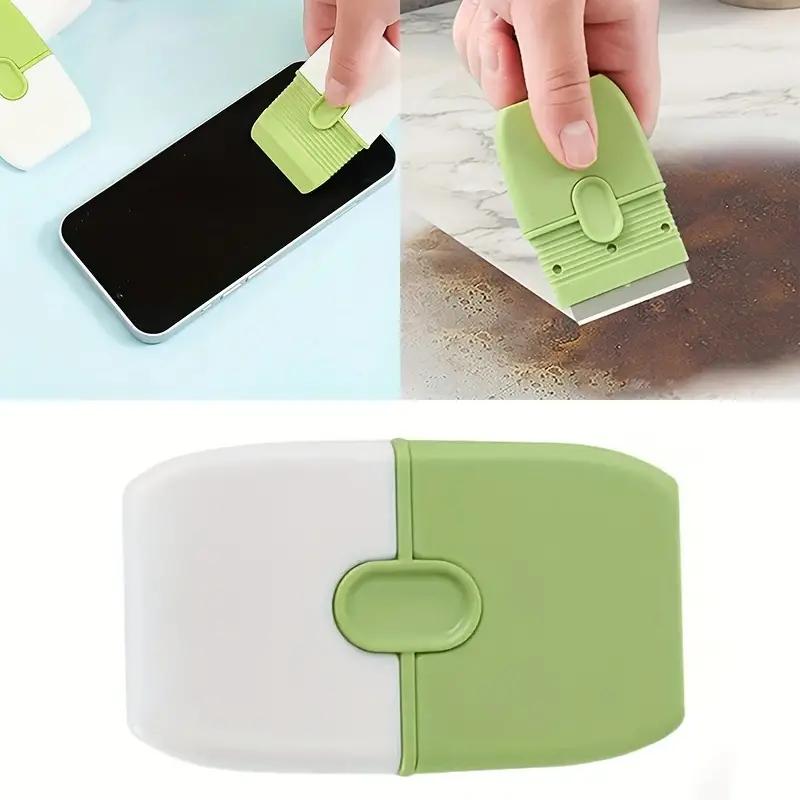 1 stuks Mini Spatel met Beschermhoes Compact Draagbaar Dubbelzijdig Muur Keramiek Reiniger Tegelschraper Multifunctioneel Reinigingsgereedschap