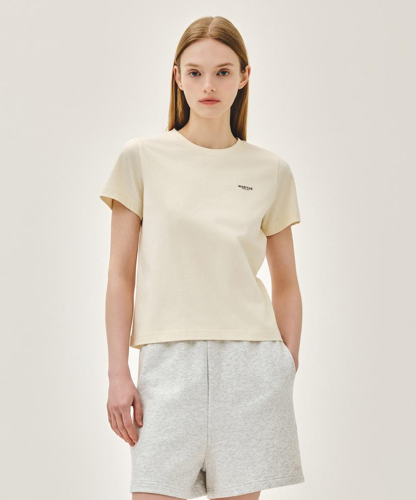 Malittepeulangsowajeobeo W Small Regular Logo Tee Cream