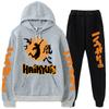 Volleyball Boy Hoodies Pants Sets Anime Suit Sweatshirt Streetwear Men Women Pullover Suit Tracksuit Sportwear Spring Autumn