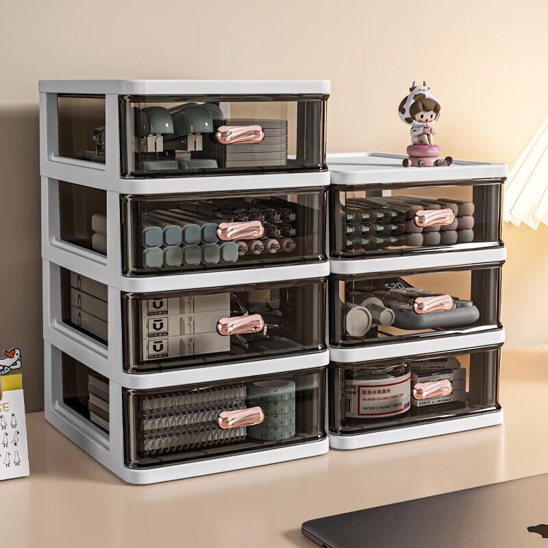 TRNFA Desktop Storage Box with Transparent Drawers