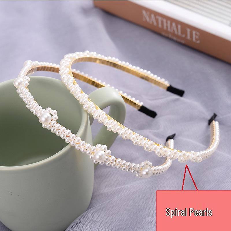 2025 Mori Style Fairy Pearl Headband with Wispy Bangs Hair Clips