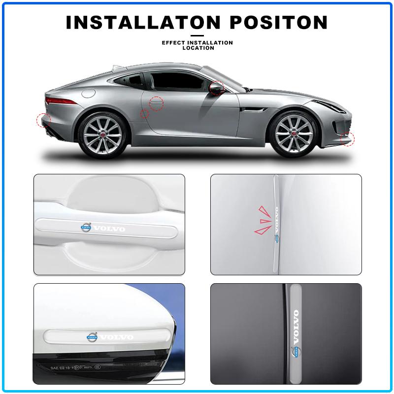 Car Door Transparent Strip Rearview Mirror Anti-Collision Protection Strip For Volvo XC90 XC60 XC70 XC40 V90 V60 V40 C70 C30 S80