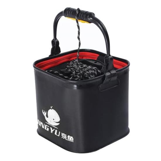 

Складное рыболовное ведро, Маленькое, Доступное, Квадратное, Слив воды, Рыболовные снасти, Легкое, Компактное, с веревкой и сетчатой крышкой