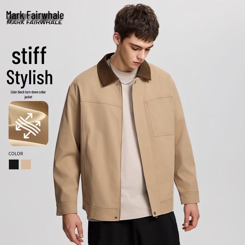 Mark Fairwhale Men s Color-block Lapel Jacket 3XL