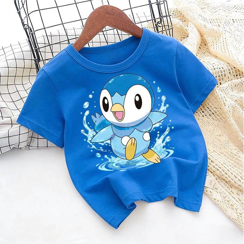 2026 Summer Pokemon Jigglypuff Print T-Shirt, 100% Cotton Loose Family Matching Tee for Travel Game & Sports Y2k