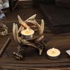 Metal Candle Holder for Dining Table Homeowners Rustic Deer Antler Taper Stand Vintage Centerpiece Christmas Wedding Decor