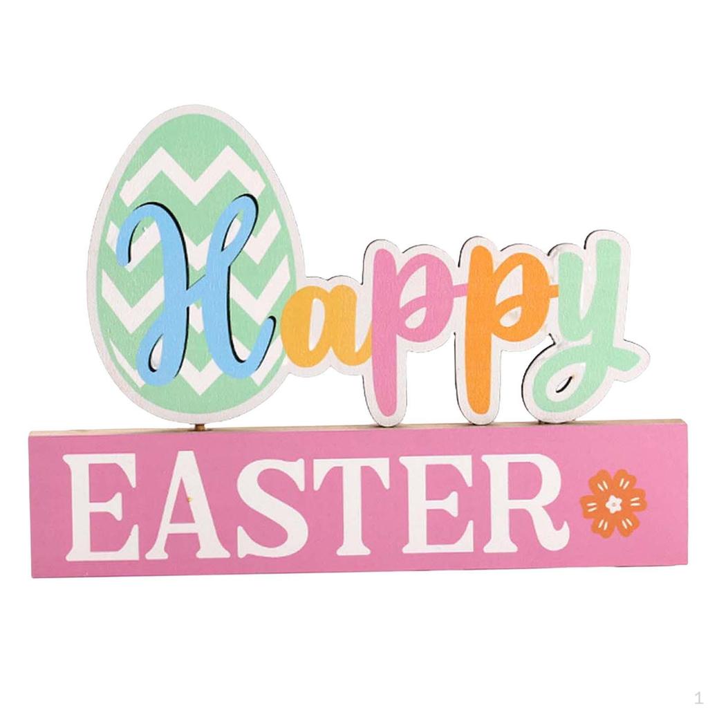 Easter Table Decorations Colorful Standing Wooden Letter Sign for Holiday