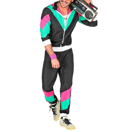 80er 90er Trainingsanzug Kostüm für Herren Damen Retro Hip Hop Windbreaker Jacke