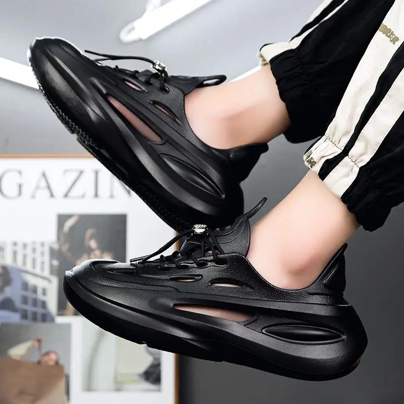 Fashion With Platform Male Shoe Hole Shoes Ultralight Height Japanese 39 Summer Sale 2025 Non-slip Luxury New Arrival Pvc H Men's Sandal