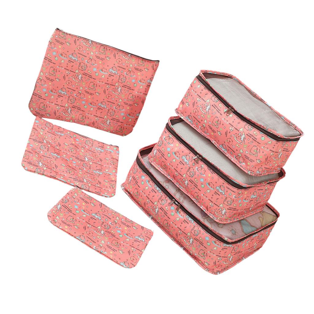 Multipurpose Packing Cubes Set of 6 Travel Organizers with Top Shoe Pouches Toiletry Bag for Easy Luggage Sorting