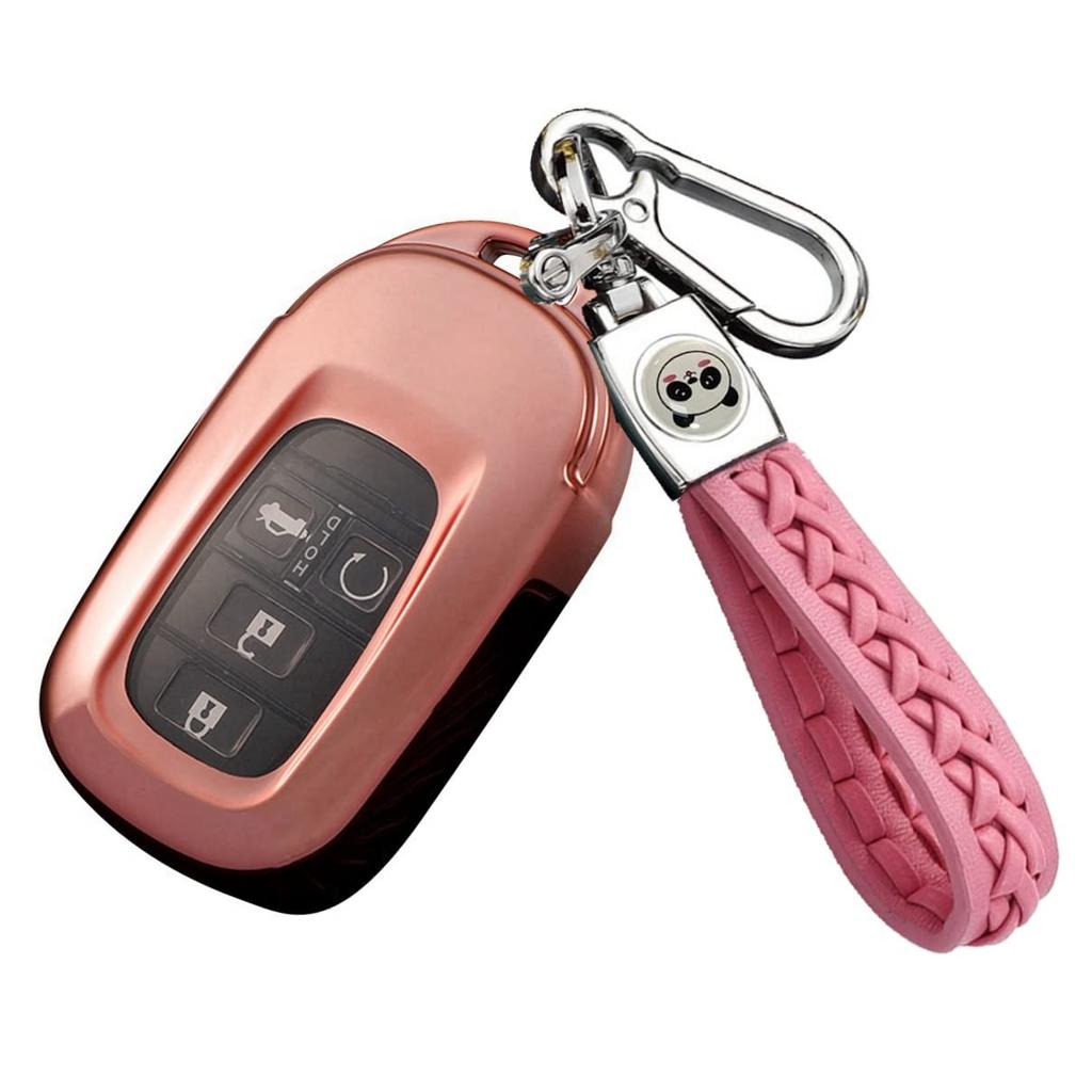 ZANEKO Custom JF5 JF6 Key Case Civic Vezel Key Cover Compatible with Honda New Step Wagon Key Shell N-BOX N-BOX ZR-V (Pink)