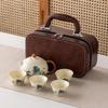 High-end Ru kiln travel set, Xishi pot cover bowl, express guest cup travel tea set, the whole set of company business gifts