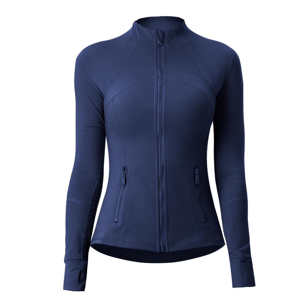 Hot Selling Quick-Dry Yoga Jacket - Slim Fit, Sun Protection, Waist-Cinched Running Top L