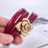 Four Seasons Available New Women'S Leather Thin Belt With Flower Waist For Skinny Look, Leather Belt With Sweater Dress