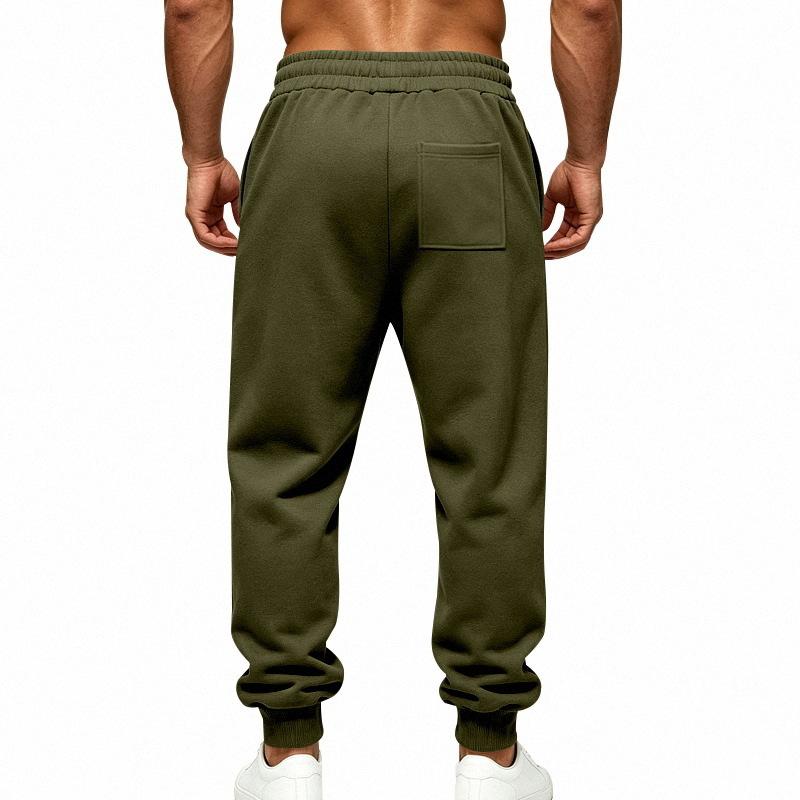 Men Stripe Jogger Sweatpants, Elastic Drawstring Waist Contrast Stripe Ribbed Ankle Cuffs Soft Fleece‑Lined Casual Athletic Trousers