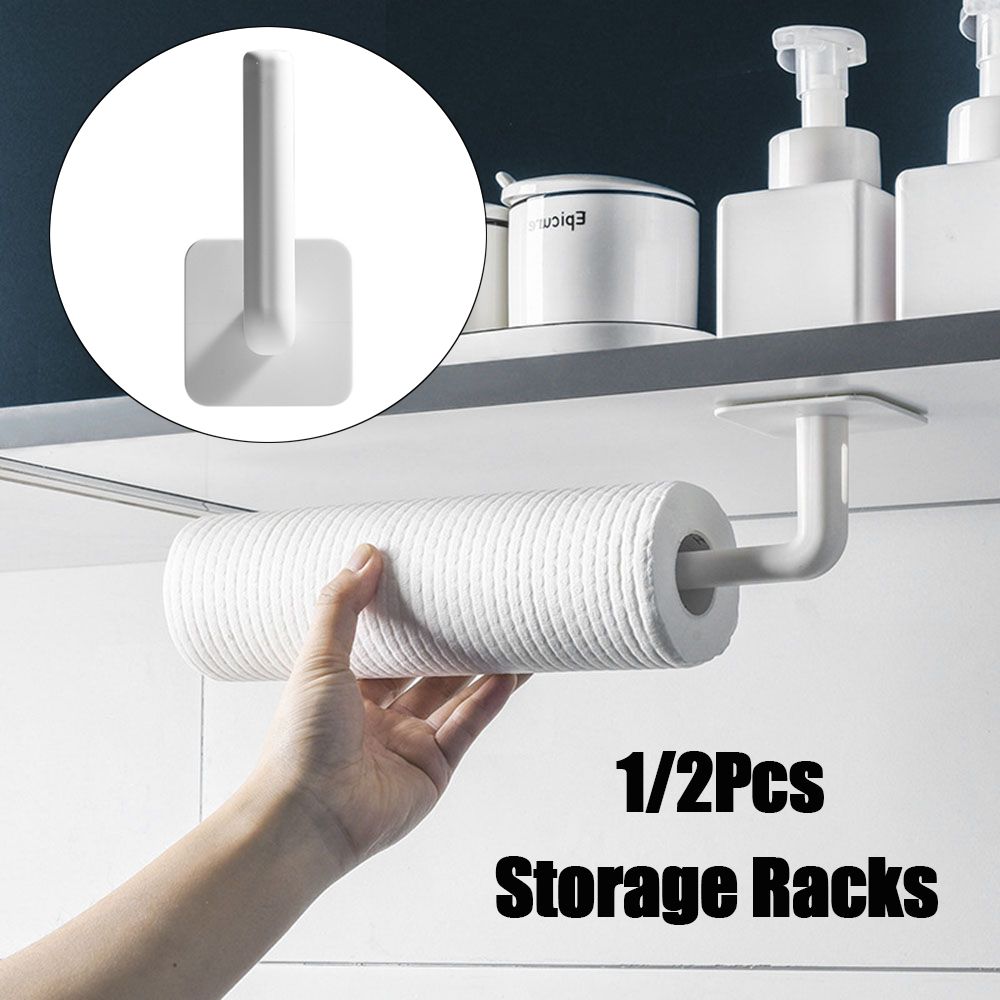 Self-adhesive Wall-Mounted Storage Racks Pot Lid Holder Toilet Paper Holder Tissue Hanger
