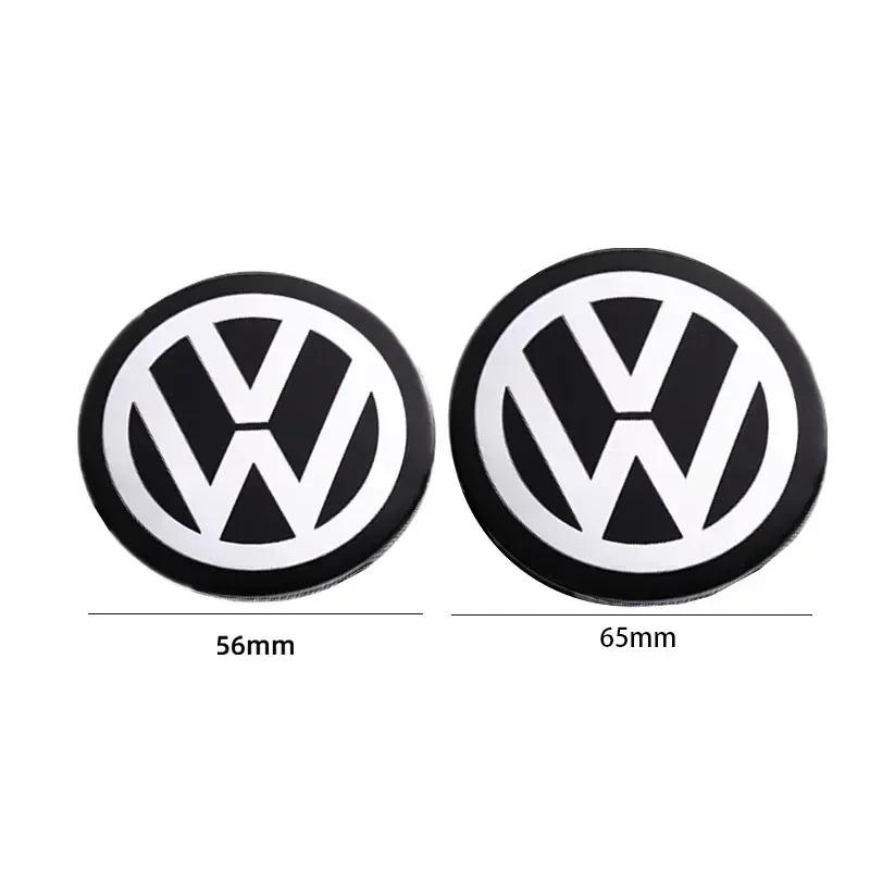 FD01-4PCS 56mm 65mm Car Wheel Center Hub Emblem Sticker for VW Volkswagen Golf Polo Passat Touran Jetta Accessories