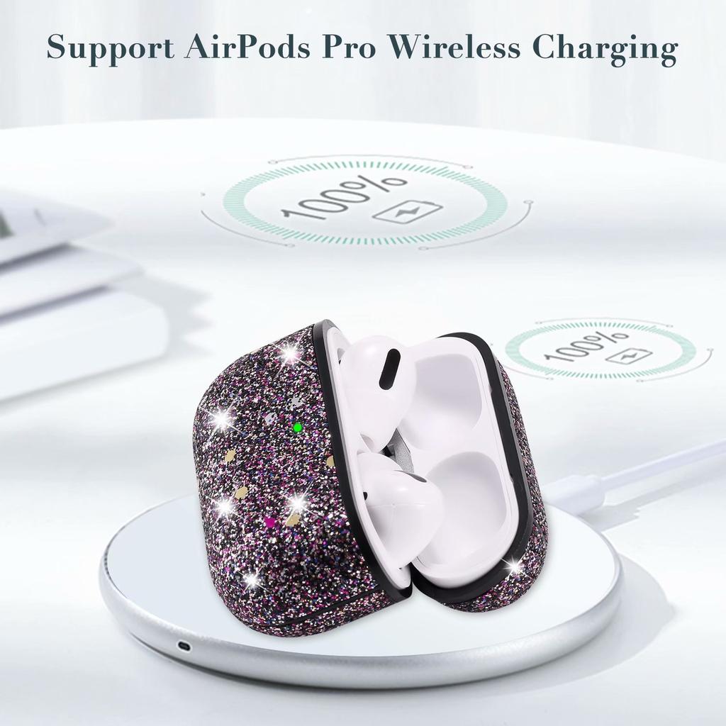 Applicable AirPods Pro earphone case 3rd generation Bluetooth earphone love glitter all-inclusive anti-drop protective cover, hook