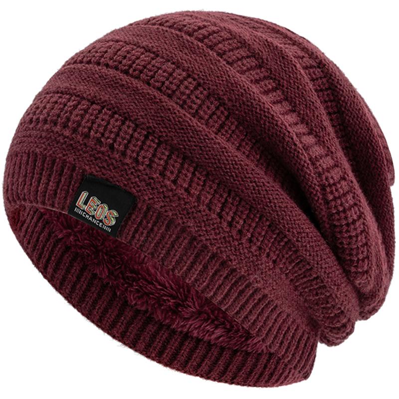 

Новый стиль Унисекс Шапка с надписью Теплая шапка Стильная плюшевая подкладка из искусственного меха Мягкая шапка-бини Модная шапка Толстые зимние шапки для женщин мужчин Вязаная шапка 56cm-60cm красный