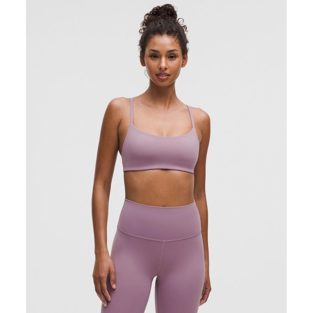 

Lululemon Wunder TrAin StrAppy RAcer BrA Light Support A B Cup lAvender Lux 8