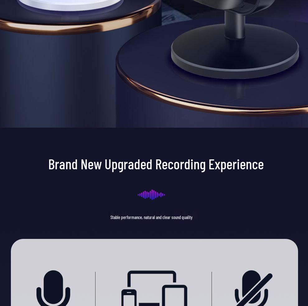 M12 RGB USB Condenser Microphone for Esports, Gaming, Recording, and Live Broadcast