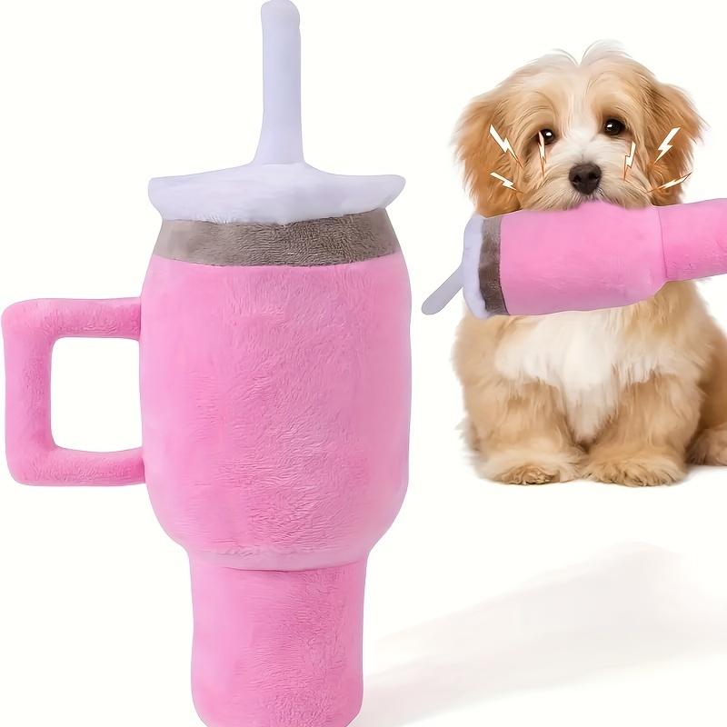 Jouet pour chien en peluche couineur - Design tasse amusant, matériau en peluche douce, idéal pour les grandes races, sans pile