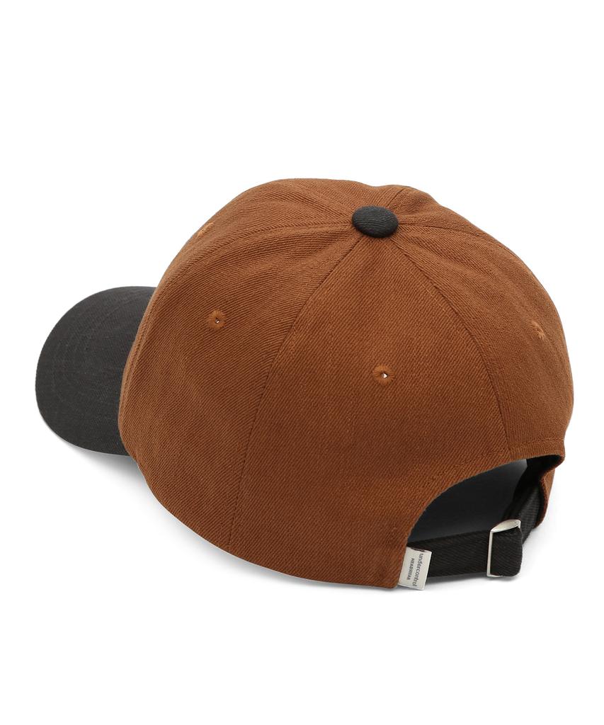 Eondeokeonteulol Four Seasons Washed Cotton Color Block Soft Top Logo Ball Cap Unisex Baseball Cap Floral Script / Washed B B / Camel Charcoal