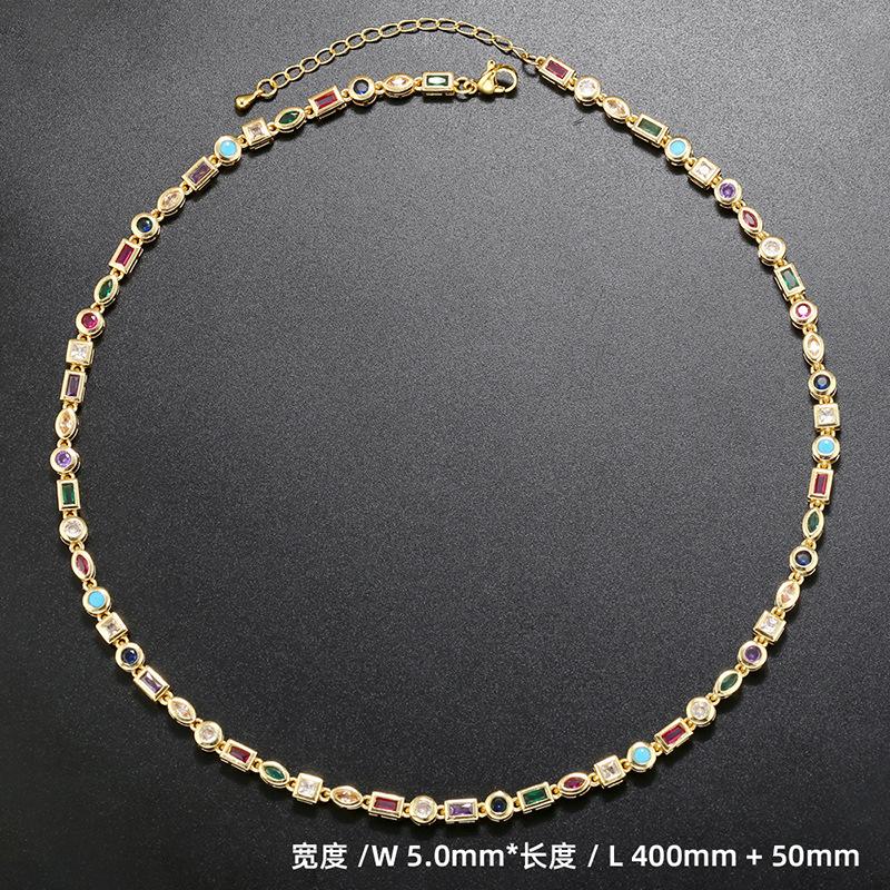 Miedziany Diamentowy Nieregularny Naszyjnik Bransoletka Osobowość Hip Hop Geometryczny Kształt Zestaw Biżuterii Vl235-242