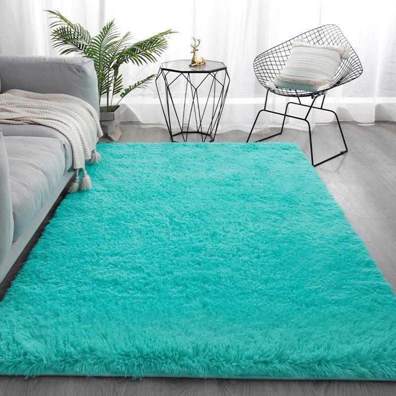 Weicher Teppich für Wohnzimmer Grüner Schlafzimmerteppich Langflor Rutschfest Babyteppich Balkondecke Gemütliche Nachttischteppiche Dekoration